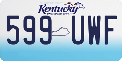 KY license plate 599UWF