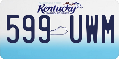 KY license plate 599UWM