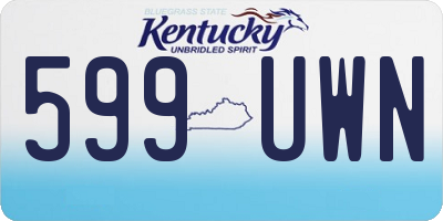 KY license plate 599UWN