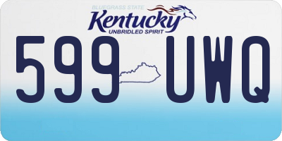 KY license plate 599UWQ