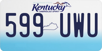 KY license plate 599UWU