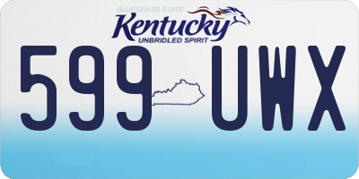 KY license plate 599UWX