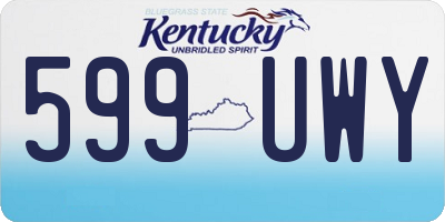 KY license plate 599UWY