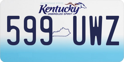 KY license plate 599UWZ
