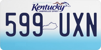 KY license plate 599UXN