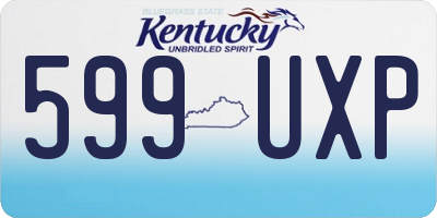 KY license plate 599UXP