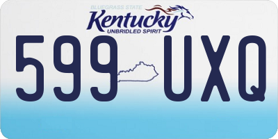 KY license plate 599UXQ