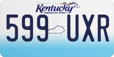 KY license plate 599UXR