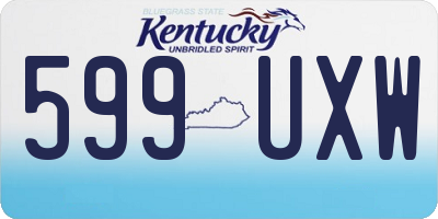 KY license plate 599UXW
