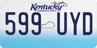 KY license plate 599UYD