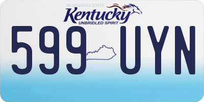 KY license plate 599UYN