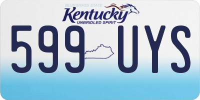 KY license plate 599UYS