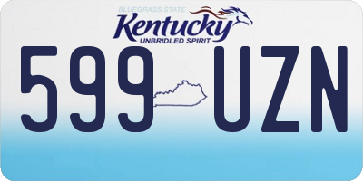 KY license plate 599UZN