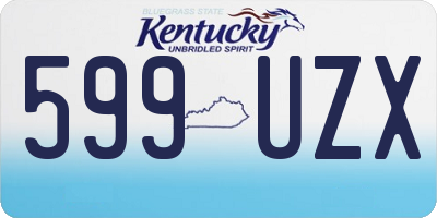 KY license plate 599UZX