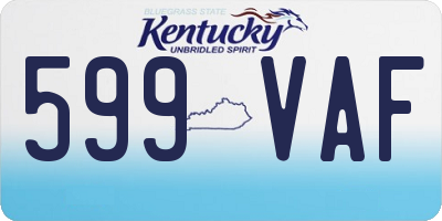 KY license plate 599VAF