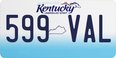 KY license plate 599VAL