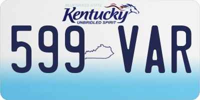 KY license plate 599VAR