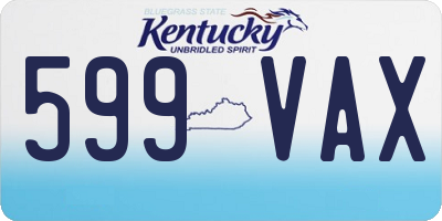 KY license plate 599VAX