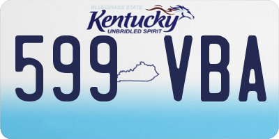 KY license plate 599VBA