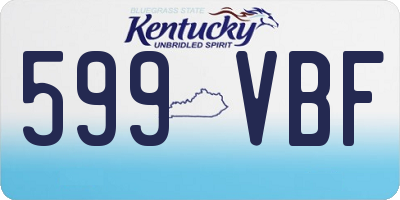 KY license plate 599VBF