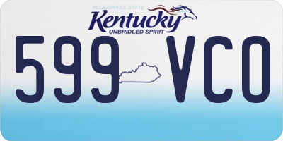 KY license plate 599VCO