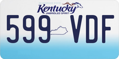 KY license plate 599VDF