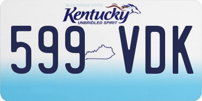 KY license plate 599VDK