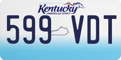 KY license plate 599VDT