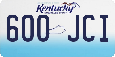 KY license plate 600JCI