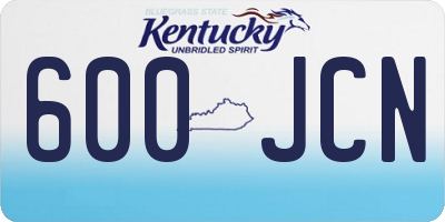 KY license plate 600JCN