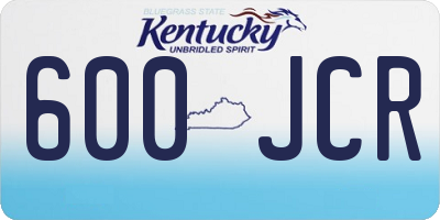 KY license plate 600JCR