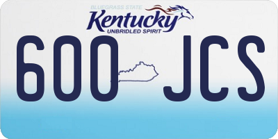 KY license plate 600JCS
