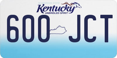 KY license plate 600JCT