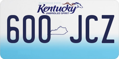 KY license plate 600JCZ