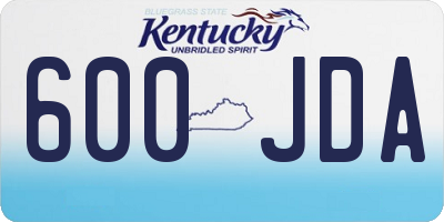 KY license plate 600JDA