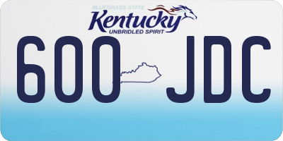 KY license plate 600JDC