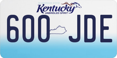 KY license plate 600JDE