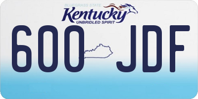 KY license plate 600JDF