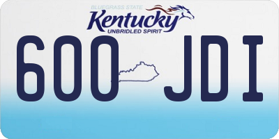 KY license plate 600JDI