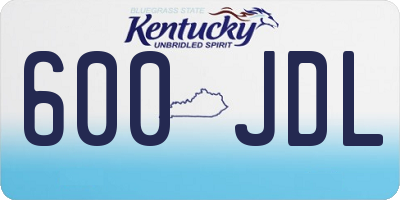 KY license plate 600JDL