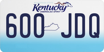 KY license plate 600JDQ