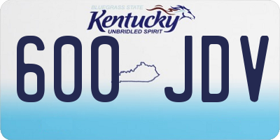 KY license plate 600JDV