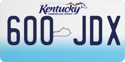 KY license plate 600JDX