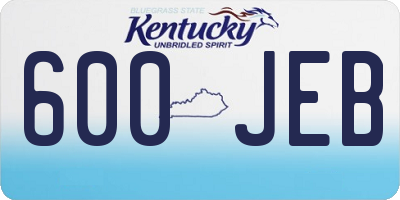 KY license plate 600JEB