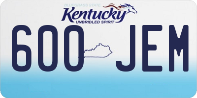 KY license plate 600JEM