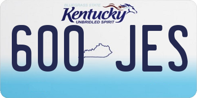 KY license plate 600JES