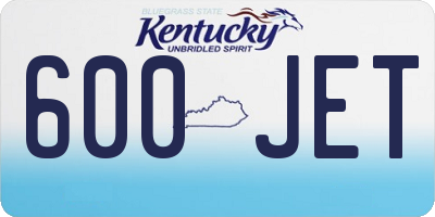 KY license plate 600JET