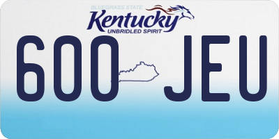 KY license plate 600JEU