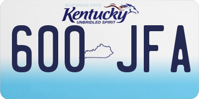KY license plate 600JFA