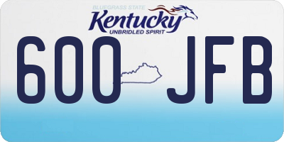 KY license plate 600JFB